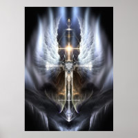Poster d'art fractal de la Croix de l'aile céleste