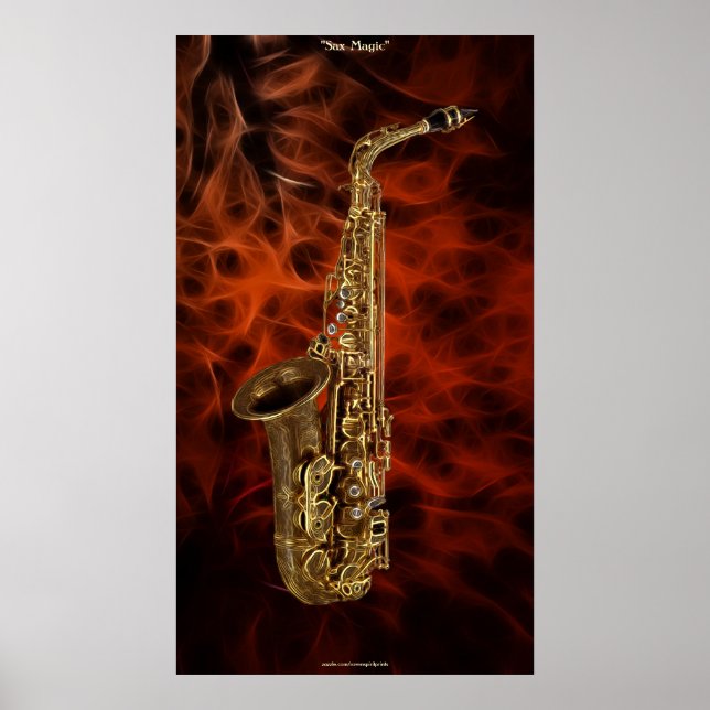 Poster d'art fractal de l'artiste musicale SAXOPHO (Devant)