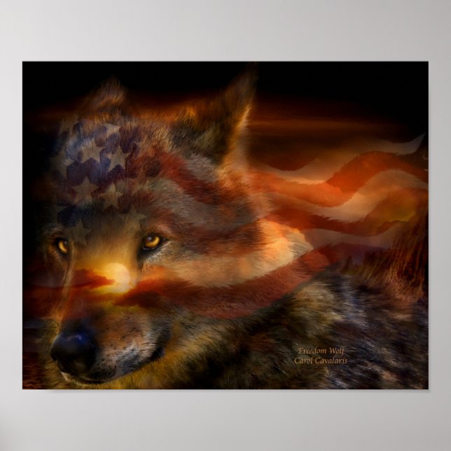 Poster d'art Freedom Wolf/Imprimer (Devant)