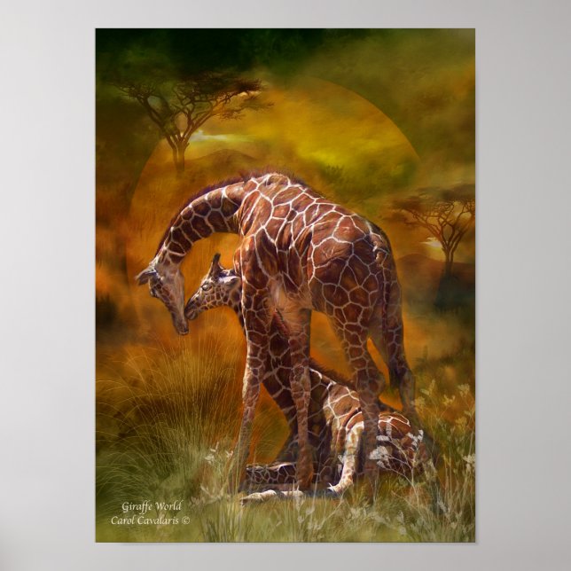 Poster d'art Giraffe World/Imprimer (Devant)