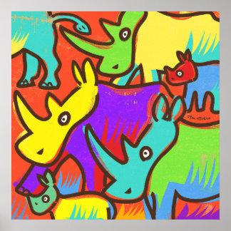 Poster d'art graffiti Rhino