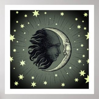 Poster d'art graphique Sun And Moon