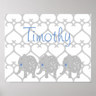 Poster d'art Grey Elephant Baby Nursery