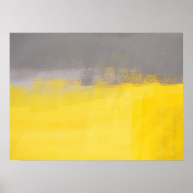 Poster d'art gris et jaune "A Simple Abstract" (Devant)