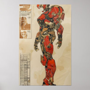 Poster d'art Gundam Mecha par Takato Yamamoto