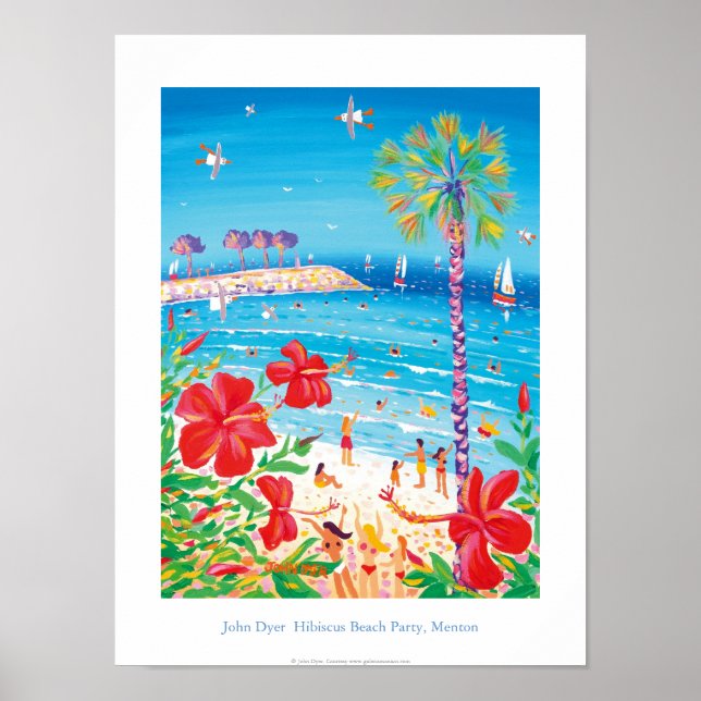 Poster d'art : Hibiscus Beach Party, Menton, Franc (Devant)