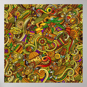 Poster d'art illustré Afrique