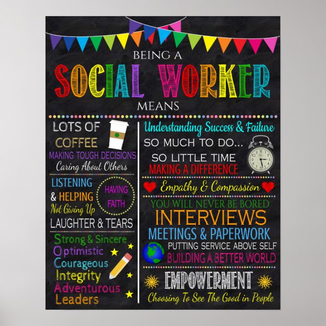 Poster d'art inspiré d'un travailleur social (Devant)
