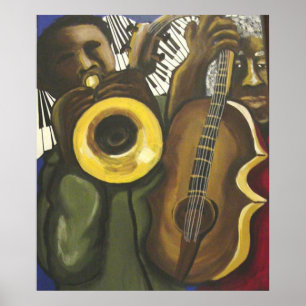 Poster d'art Jazz Bass Trumpet Piano