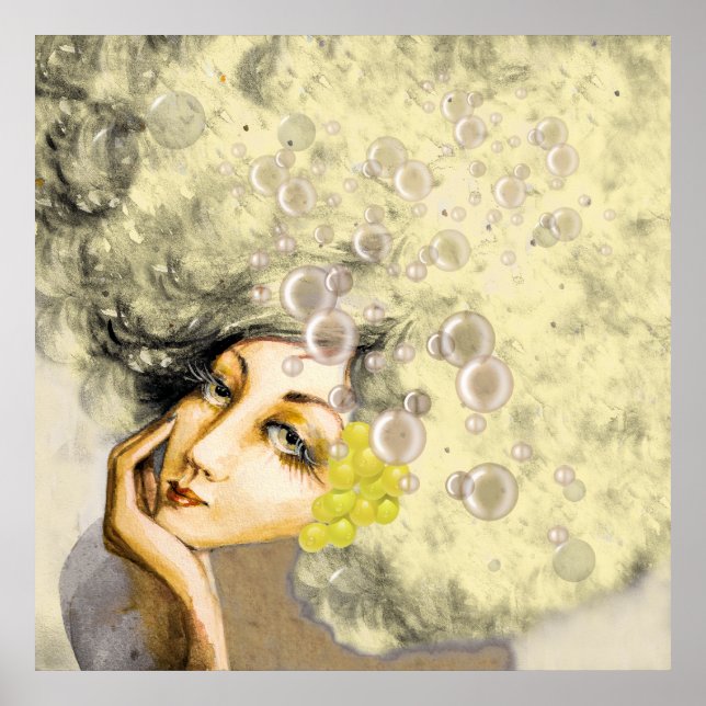 Poster d'art Lady Champagne (Devant)