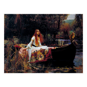 Poster d'art Lady Of Shallot sur le bateau Waterho