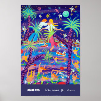 Poster d'art : L'amour sous la lune