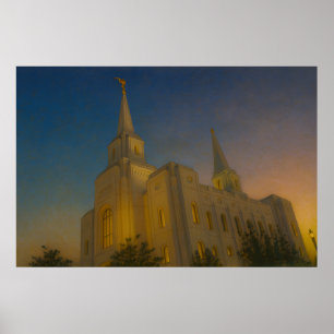 Poster d'art LDS de Brigham City Utah Temple Paint