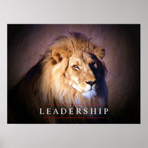 Poster d'art Lion Leadership Unique Imprimer