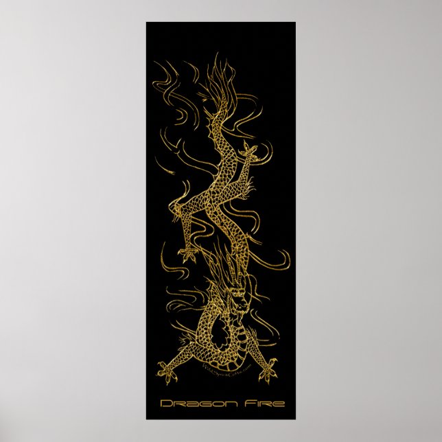 Poster d'art long Dragon d'or (Devant)