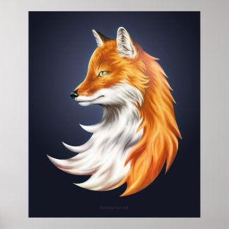Poster d'art Magic Fox Navy