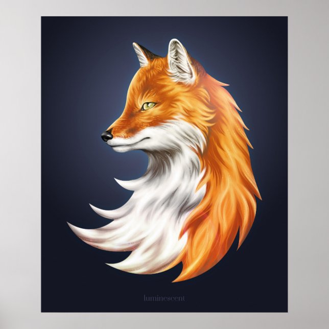 Poster d'art Magic Fox Navy (Devant)