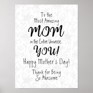 Poster d'art Maman mignonne Calligraphie
