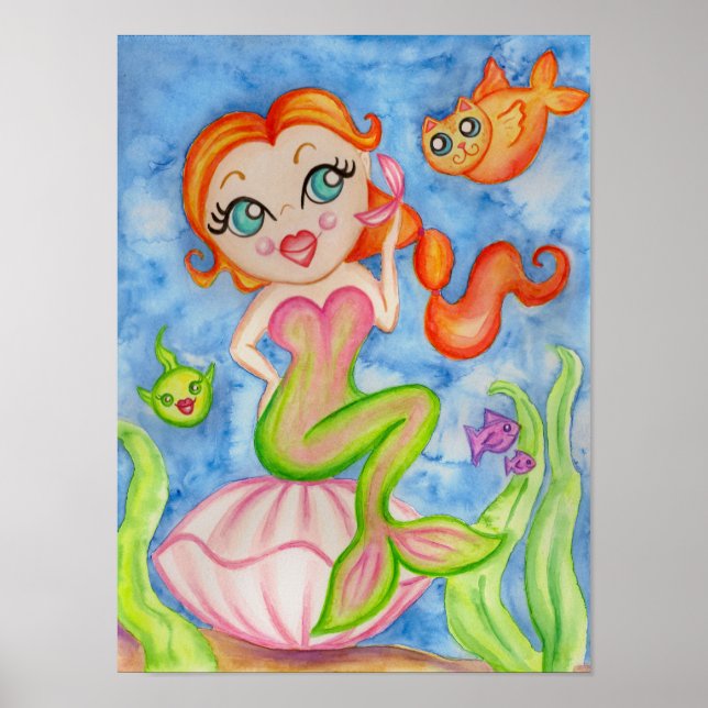 Poster d'art Mermaid Imprimer (Devant)