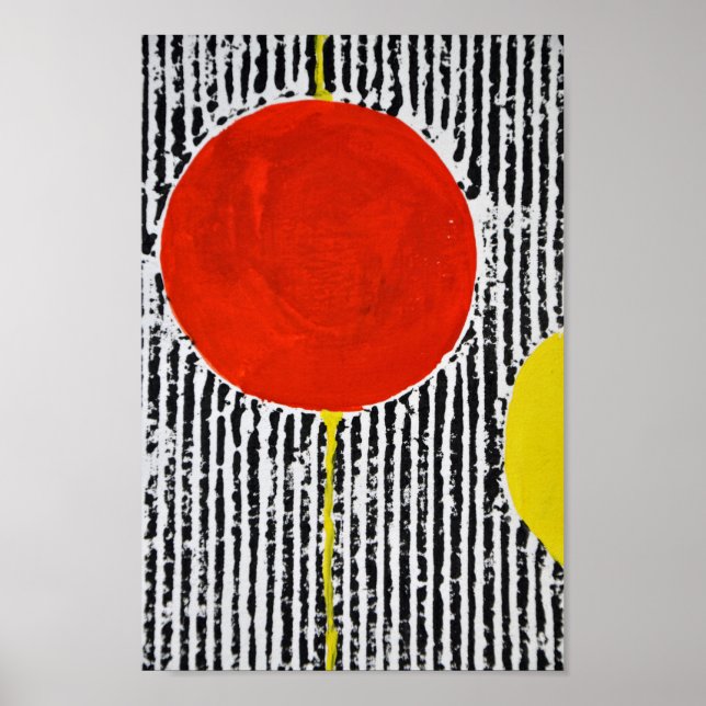 Poster d'art moderne Abstrait avec un grand tache  (Devant)