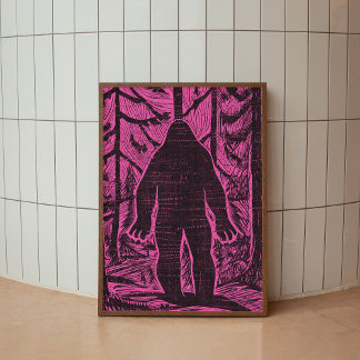 Poster d'art moderne Bigfoot Forest Rose Retro