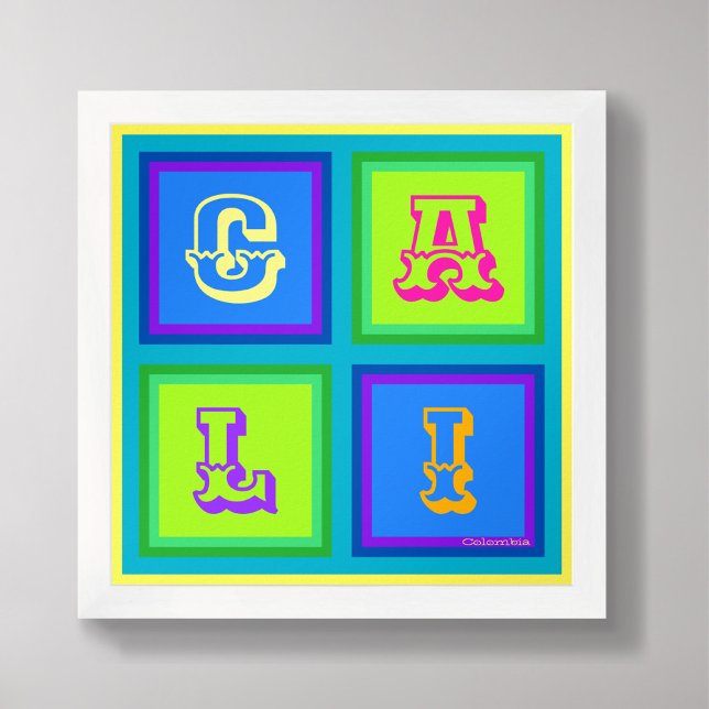 Poster d'art moderne coloré de Cali Colombia (Créateur téléchargé)
