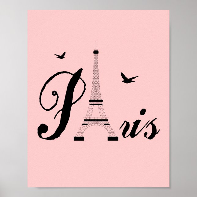 Poster d'Art Moderne Pink Paris Imprimer (Devant)