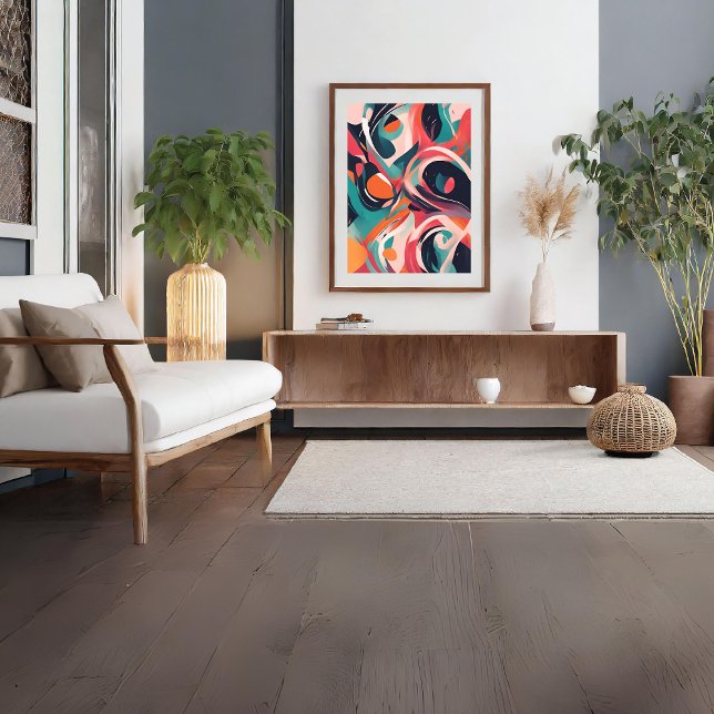 Poster d'art moderne rouge Abstrait (Abstract Red Modern Art Poster)