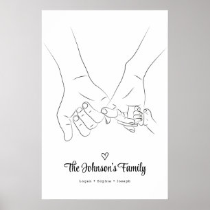Poster d'art moderne Simple Family Holding Hand Li