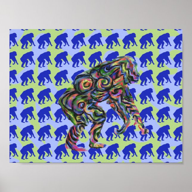 Poster d'art Motif Chimpanzé (Devant)