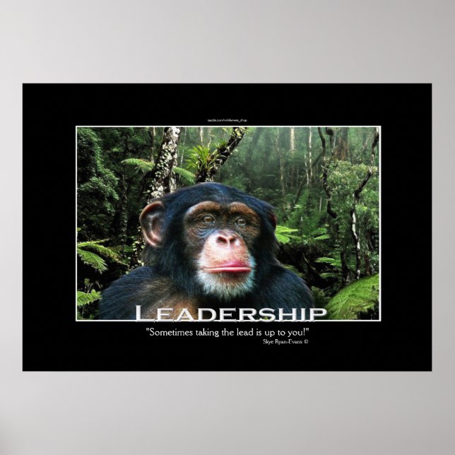 Poster d'art motivationnel du chef du chimpanzé (Devant)