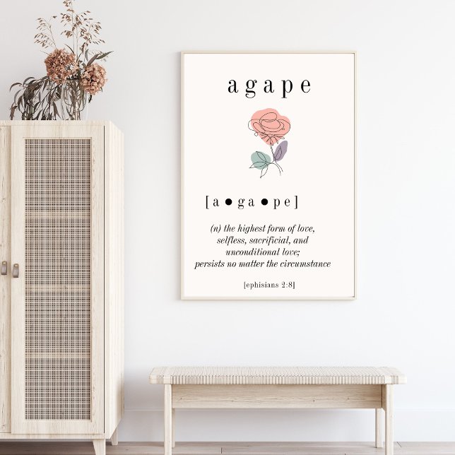 Poster d'art mural de définition d'agape (Créateur téléchargé)