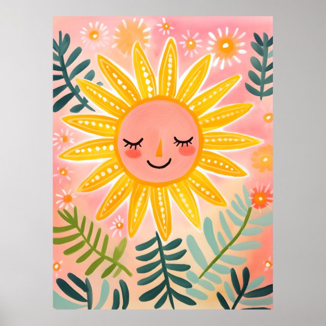 Poster d'art mural de la pépinière solaire joyeuse (Devant)
