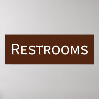Poster d'art mural des toilettes Brown Imprimer