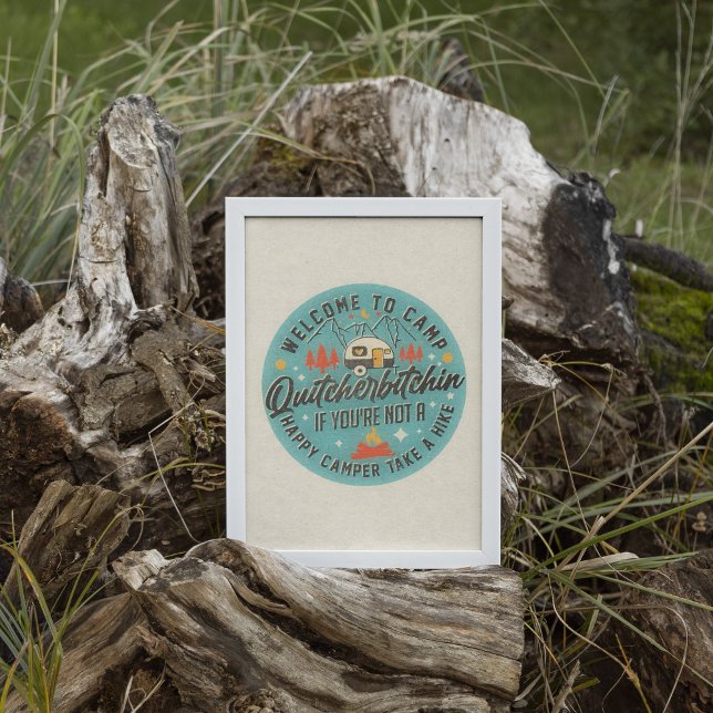 Poster d'art mural du camping RV branché (Use this funny trendy RV quote poster to decorate your walls!)