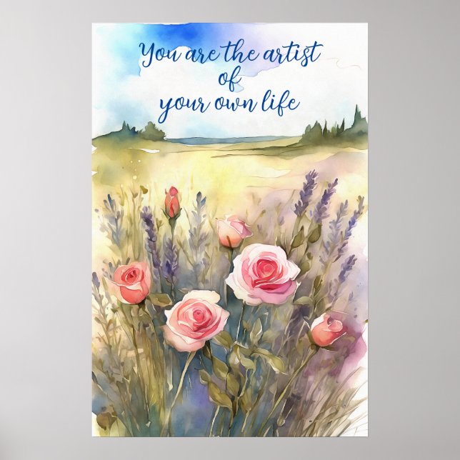 Poster d'art mural Motivational Watercolor 72 (Devant)