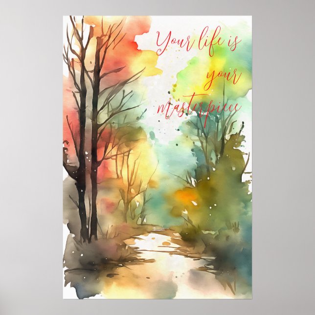 Poster d'art mural Motivational Watercolor 95 (Devant)