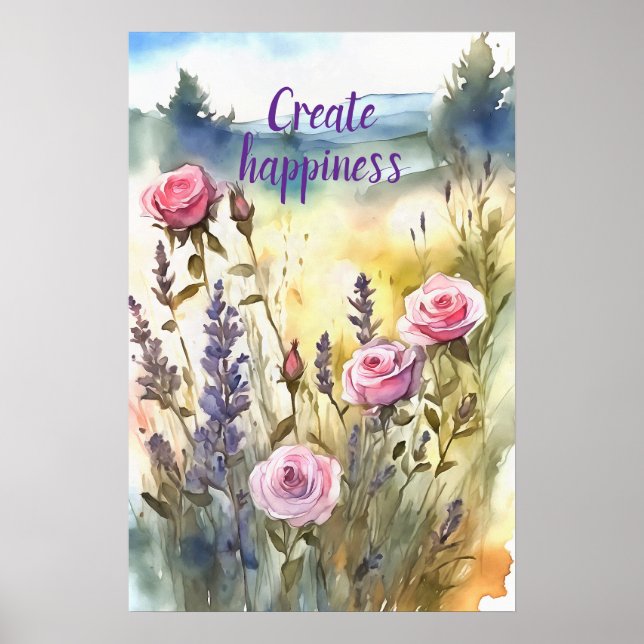 Poster d'art mural Motivational Watercolor 98 (Devant)