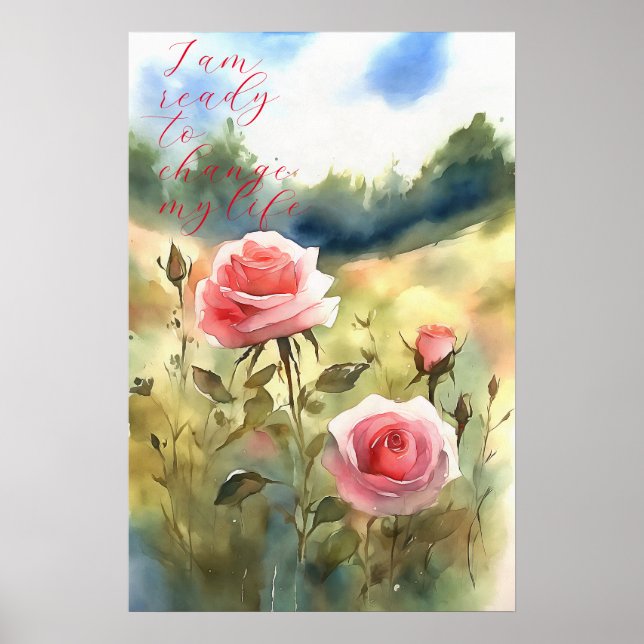 Poster d'art mural Motivationnel Aquarelle 71 (Devant)