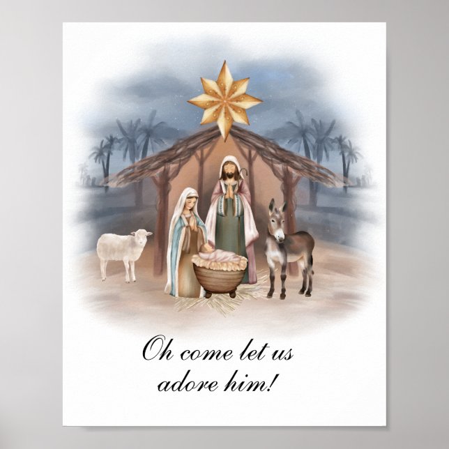 Poster d'art murale de Noël, Jésus (Devant)