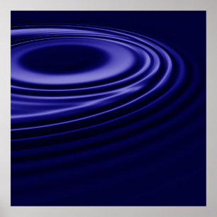 Poster d'Art numérique bleu profond
