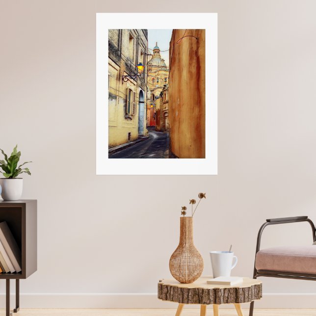 Poster d'art numérique des rues de Malte (Salon 3)