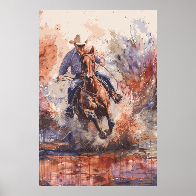 Poster d'art occidental Cheval Lover Cowboy (Devant)