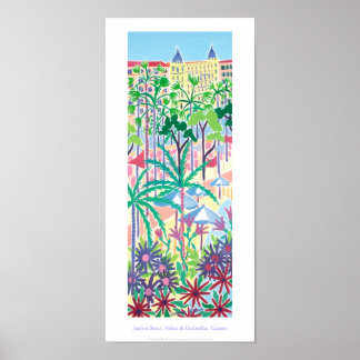 Poster d'art : Palmiers et parapluies, Corniche de