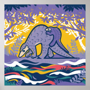 Poster d'art Pangolin (violet)
