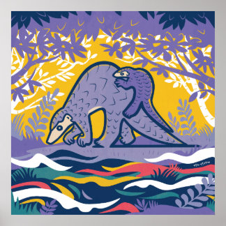 Poster d'art Pangolin (violet)