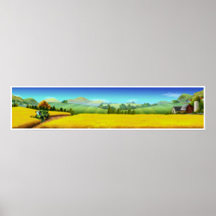 Poster d'art panoramique sur la grande scène agric
