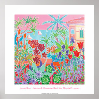 Poster d'art : Patchwork Flowers & Pink Sky