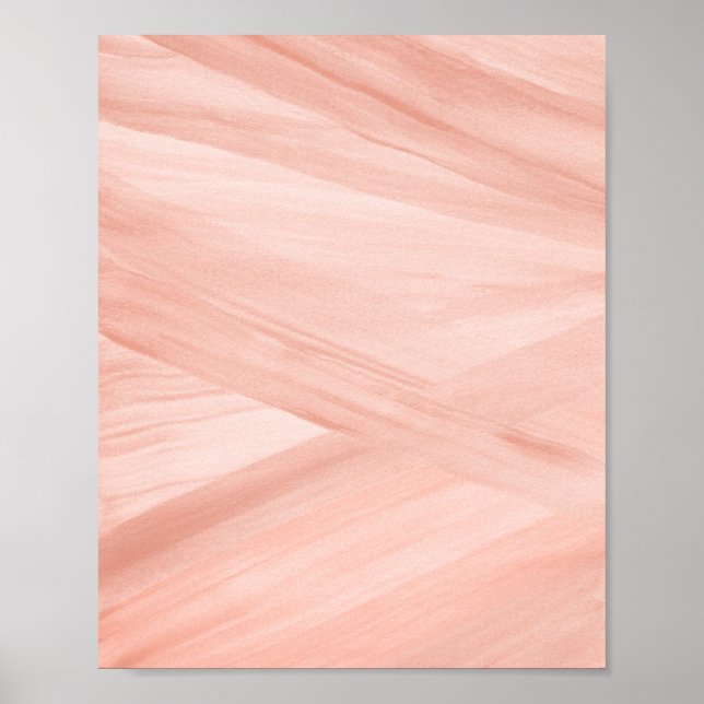 Poster d'art Peach Abstrait Lines Brushstroke (Devant)