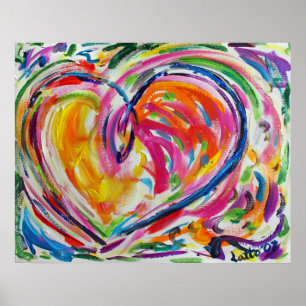 Poster d'art peint au coeur de la joie